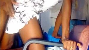 African Teen Slut Gets Rough Hardcore Fuck Bent Over Doggystyle in Quickie with Small Tits Skinny Body Big Pussy