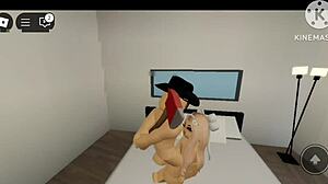 Fucking a fan in Brookhaven until creampie hits in Roblox sex