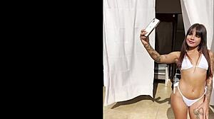 What Makes This Skinny Colombian Latina Slut Obsessed With White Monster Cock in Homemade Creampie Casting?