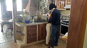 Cheating Japanese wife gets bent over in doggystyle by old friend at home wedding. Her cuckold husband watches the hardcore milf assfucking unfold behind his back.