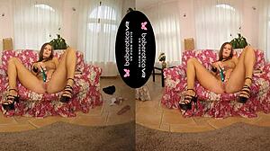 i love how solo girl jenifer jane plays with dildo in vr