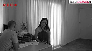 she uses her skills at the job interview to impress the boss