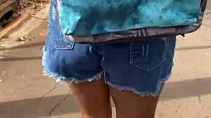 I feel so excited with this cute brazilian brunette giving interracial anal in public outdoor lingerie