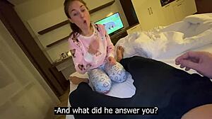 Fucking Stepfather on Phone Call with His Wife