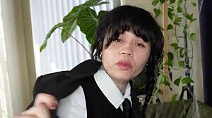 I recall Wednesday Addams handling a massive dick deeply featuring Yhivi in cosplay