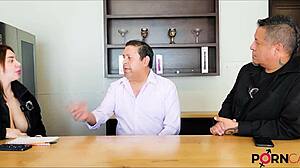 I feel so drawn to this cute brunette Latina teen in lingerie during her casting interview