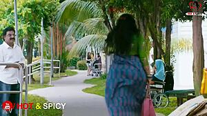 Swarnamalaya boldly shows off her massive big boobs in asian indian style.