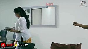 Swarnamalaya boldly shows off her massive big boobs in asian indian style.