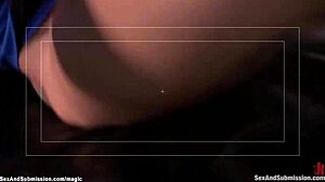 Bound Blonde Girlfriend Endures Double Penetration in Kinky Submission Scene