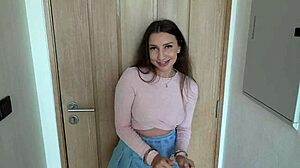 Hey, hot brunette, you broke those handcuffs and hid here - now screw me rough to keep quiet?