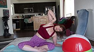 in this lesson 278, a shaved european babe with big ass and natural tits shows off feet fetish as a cute girlfriend