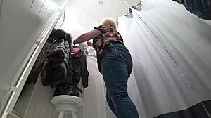 Ever wonder what a fat milf does in a public fitting room with hidden camera catching her changing jeans and bra outdoors
