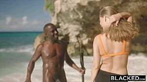 why is this blonde going blacked with spontaneous bbc action on vacation?