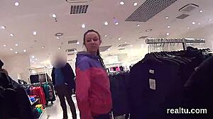 Stellar Czech sweetie seduced in hypermarket and poked in pov