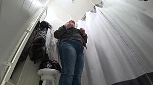 Ever wonder what a fat milf does in a public fitting room with hidden camera catching her changing jeans and bra outdoors