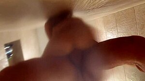 Come join me in the shower, says friend's wife with big tits and tight pussy after I spy on her.