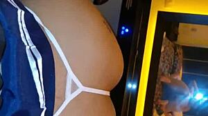 Check out this student earning the top grade with her delicious ass in amateur latina oral action!