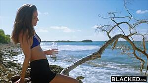 why is this blonde going blacked with spontaneous bbc action on vacation?