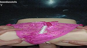 Candy, slip into that pink pearl thong for anal