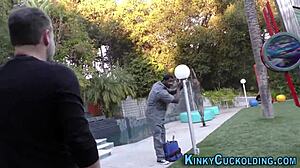 I feel so thrilled watching my babe take that big black cock deep