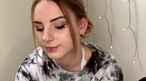 Serbian girl removes her sneakers and shows bare feet.