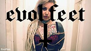 Princess Tied Up for Detailed Foot Worship by Goddess with Deepthroat and Choking