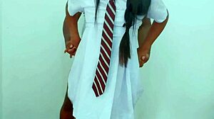 Afterschool couple fucks hard with tight pussy riding and big natural tits moaning in passion.