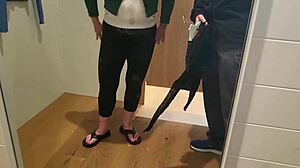 hey, this kiwi piss drinking milf slut gets used as toilet at mall while trying clothes 😈