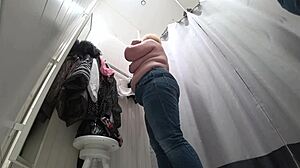 Ever wonder what a fat milf does in a public fitting room with hidden camera catching her changing jeans and bra outdoors