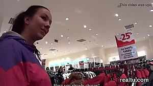 Stellar Czech sweetie seduced in hypermarket and poked in pov