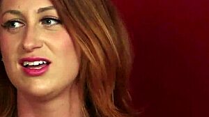 Cfnm FEMDOMS facesit while JERKING in group with tattooed redhead