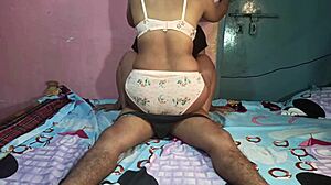 indian desi teen girl gets big tits massaged by boyfriend before hard doggystyle fucking.