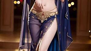 о чувак этот ИИ-арт танца живота с милой тетушкой в костюме танцовщицы такой дикий