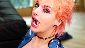 Hey naughty student, ready to suck this anonymous cock through gloryhole for huge cumshot mouthful and facial at milking table?