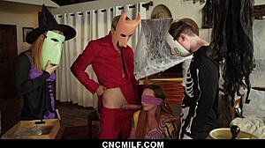 Three Stepsiblings Trick Stepsister Into 4some Group Sex With Big Tits Blowjob Action