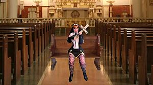 Granny nun mary carmen, suck that cock deep! Heavenly deepthroating for old sinner!