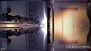 the doctora performed a sexy dance on the pole, showing her culo to the patient in the hospital