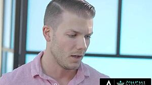 Hot boss reagan foxx tests whitney wright for new masseuse role with oiled nuru massage and sex