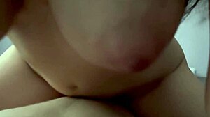 I feel so aroused watching college girl with nice bouncing natural boobs riding in pov sex moaning loudly