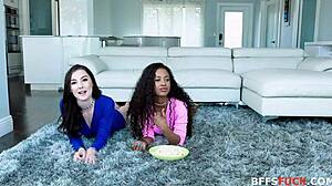 movie night turns lucky with a huge dick involved