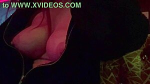 Italian big tits milf boldly flashes her huge nipples outdoors in public, drawing stares from passersby