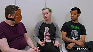 Oh man, this naughty kitten gets dragged to the asshole asylum for some super awkward treatment with anal play