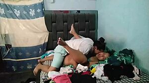 Amateur couple lives wildly as pigs addicted to sex with assfucking and cunilingus in Latina style.