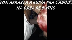 Dragged The Redhead To A Swing House Cabin For Gloryhole Action!