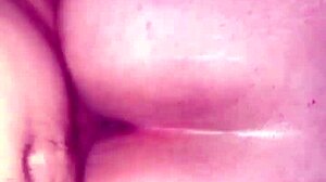 She's getting fucked doggystyle in the gym during her period