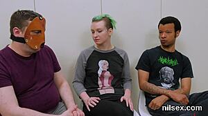 Oh man, this naughty kitten gets dragged to the asshole asylum for some super awkward treatment with anal play