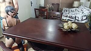 Dirty Stepmom Sucks Stepbrothers Cock Doggystyle Kneeling Standing Until Milk Explodes