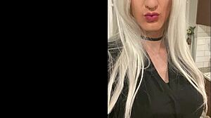 i'm a platinum blonde crossdresser enjoying wild fun after my date