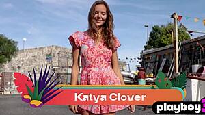 Russian Teen Katya Clover Strips Outdoor Showing Small Tits Natural Body