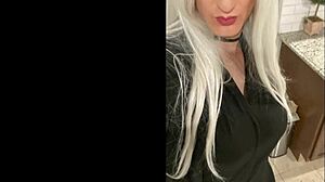 i'm a platinum blonde crossdresser enjoying wild fun after my date